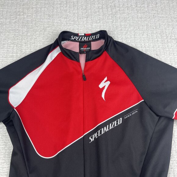 Vintage Specialized Cycling shirt Jersey Black & Red Retro bike Men Size Large - Picture 2 of 16